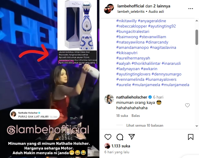 Komentar Nathalie Holscher [Instagram]